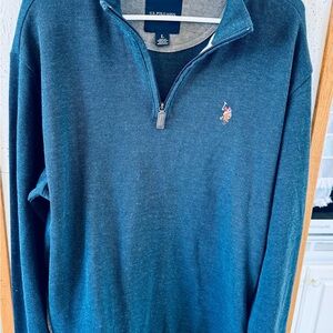 U.S. Polo Assn. Blue Zip Up Sweater with Classic Collar